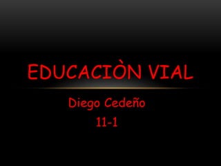 Diego Cedeño
11-1
EDUCACIÒN VIAL
 