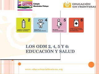 LOS ODM 2, 4, 5 Y 6: EDUCACIÓN Y SALUD www.educacionsinfronteras.org Colegio Menéndez Pelayo 
