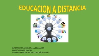 INFORMATICA APLICADA A LA EDUCACION 
EXAMEN PRIMER PARCIAL 
ALUMNO: ENRIQUE ROLANDO BOLAÑOS REVELO 
 