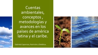 Cuentas
ambientales,
conceptos ,
metodologías y
avances en los
países de américa
latina y el caribe.
Gabriela Caparroso, Nutrición y Dietética.
 