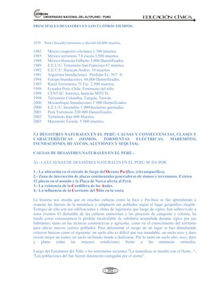 81,9(56,'$'1$,21$/'(/$/7,3/$123812 ED
U
C
A
C
IÓ
N C
ÍV
IC
A
- -
93
Lealtad.- Es un valor por excelencia, base de la amistad, de las relaciones familiares, de la pareja, del
compañerismo, de las relaciones de trabajo, etc. Cuando una persona es desleal rompe toda relación de amor
o de amistad. El patriota es leal con su país, y el Estado da la pena máxima que es la ejecución a quien vende
secretos políticos.
Valentía.- Valentía es valor, es ánimo, dice el diccionario. La persona que tiene ánimo tiene espíritu
positivo, se conmueve, es movida por situaciones que se presentan ante la injusticia.
Respeto.- Respetar es reconocer el mérito de otro. Se respeta a una persona, al grupo, y a las diversas etnias
por su cultura, sexo, religión o credo.
Honradez.- Es la rectitud de conciencia. Honradez es respetar las propiedades ajenas, respetar la propiedad
intelectual, el tiempo que nos pagan por trabajar, es no timar con el dinero, con el vuelto de un encargo, etc.
Justicia.- (del latin jus, justicia. Derecho, justicia, equidad.). La justicia consiste en conocer, respetar y hacer
valer los derechos de las personas. El diccionario dice “Virtud que nos hace dar a cada cual lo que le
corresponde”.
VALORES Y ANTI-VALORES.- Todo valor tiene una polaridad puede ser positivo o negativo.
VALOR ANTI
VALOR
Verdad.
Justicia.
Amabilidad.
Mentira.
Injusticia
Soberbia
Una actitud positiva y saludable de los padres de familia y educadores, será orientar al adolescente
respecto a la importancia de esclarecer y asumir su propia escala de valores. La familia ejerce una
gran influencia en la formación de éstos. Cada persona hace su Escala de valores y de ella vienen
sus prioridades en la vida.
LISTA DE VALORES Y ANTI-VALORES: EN LAS PERSONAS
sKZ^
Ed/sKZ^
 