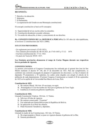 81,9(56,'$'1$,21$/'(/$/7,3/$123812 ED
U
C
A
C
IÓ
N C
ÍV
IC
A
- 120 -
2.- Los profesionales y técnicos: Apoya la investigación.
3.- Los medios de comunicación: Difunde los Planes y Programas.
4.- Las poblaciones en riesgo: Da a conocer sus necesidades.
 