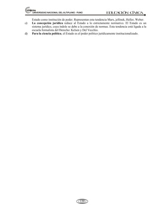 81,9(56,'$'1$,21$/'(/$/7,3/$123812 ED
U
C
A
C
IÓ
N C
ÍV
IC
A
- 130 -
C. Elección Popular del Presidente.
D. Bicameralidad del parlamento: Senadores y diputados.
 