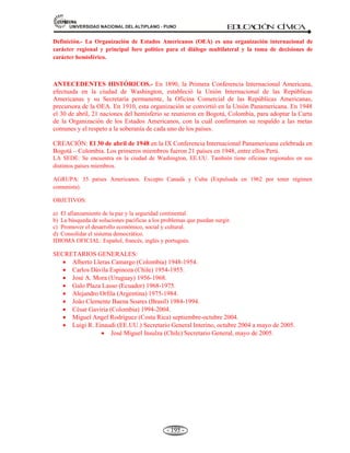 81,9(56,'$'1$,21$/'(/$/7,3/$123812 ED
U
C
A
C
IÓ
N C
ÍV
IC
A
- 183 -
d. RNIEC
e. Todas las anteriores
11. Se pierden los derechos ciudadanos
cuando:
a. Existe una sentencia con pena
privativa de la libertad
b. Existe una persecución política
c. Existe una inhabilitación a los
derechos fundamentales.
d. Todas las anteriores
e. Ninguna de las anteriores
12. En que año se creo la junta Electoral
Nacional:
a. 1986
b. 1996
c. 1896
d. 1868
e. 1899
13. No es parte integrante del sistema
electoral:
a. ONPE
b. RENIEC
c. JNE
d. JEE
e. Ninguna de las anteriores
14. Su atribución es conocer en última
instancia las denegatorias de las
garantías constitucionales:
a. El tribunal constitucional
b. El consejo nacional de la magistratura
c. El ministerio público
d. Todas las anteriores
e. Ninguna de las anteriores
15. El jurado nacional de elecciones los
conforman:
a. 5 miembros y no pueden menor a 45 ni
mayor a los 70 años.
b. 5 miembros y pueden ser mayores de
54 años
c. 5 miembros y no pueden ser menos a 35 ni
mayor a 60 años
d. 7 miembros y no pueden ser menor a 45 ni
mayor a los 70 años
e. Ninguna de las anteriores
 