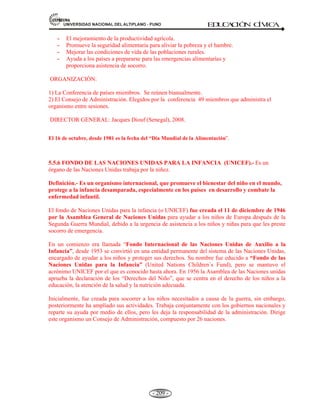 La educación de los pueblos debe orientarse hacia la justicia, la libertad y la paz.
ESTRUCTURA DE LA ORGANIZACIÓN DE LA OEA:
La OEA, que tiene como idiomas oficiales al español, inglés, francés y portugués, se ha organizado de la
siguiente manera:
a) Asamblea general
b) La Reunión de consulta de los Ministros de relaciones Exteriores.
c) Los Consejos permanente, Interamericano y el Interamericano de educación, ciencia y cultura.
d) El Comité Jurídico Interamericano.
e) La comisión Interamericana de Derechos Humanos.
f) La Secretaria General.
g) Conferencias Especializadas, y
h) Organismos Especializados.
ÓRGANOS ESPECIALIZADOS DE LA OEA:
 