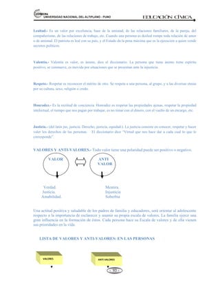 81,9(56,'$'1$,21$/'(/$/7,3/$123812 ED
U
C
A
C
IÓ
N C
ÍV
IC
A
- -
84
6.- AMOR Y PROTECCIÓN.- Necesita amor y comprensión, deberá crecer al amparo y bajo
responsabilidad de sus padres en un ambiente de afecto y de seguridad moral.
7.- EDUCACIÓN GRATUITA.- A recibir educación gratuita y obligatoria, disfrutar plenamente
de juegos y recreaciones.
8.- PROTECCIÓN Y SOCORRO.- El niño debe, en todas las circunstancias figurar entre los
primeros en recibir protección y socorro.
9.- PROTECCIÓN ESPECIAL DEL NIÑO.- El niño debe ser protegido contra toda forma de
abandono, crueldad y explotación.
 