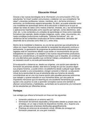 Educacion electronica