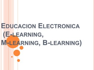 Educacion Electronica(E-learning, M-learning, B-learning) 