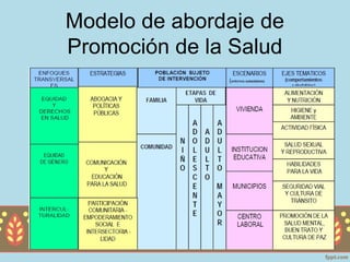 Modelo de abordaje de
Promoción de la Salud
 