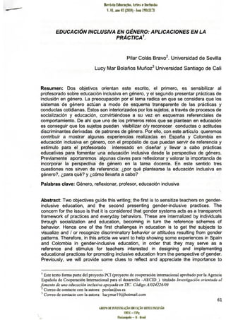Educacion inclusiva en genero