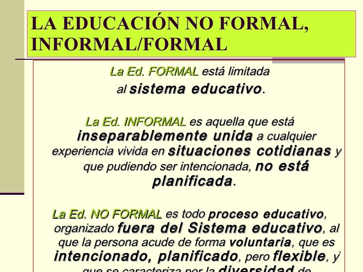 Educación No Formal