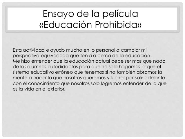 Educacion prohibida