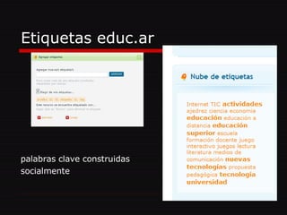 Etiquetas educ.ar  palabras clave construidas socialmente  