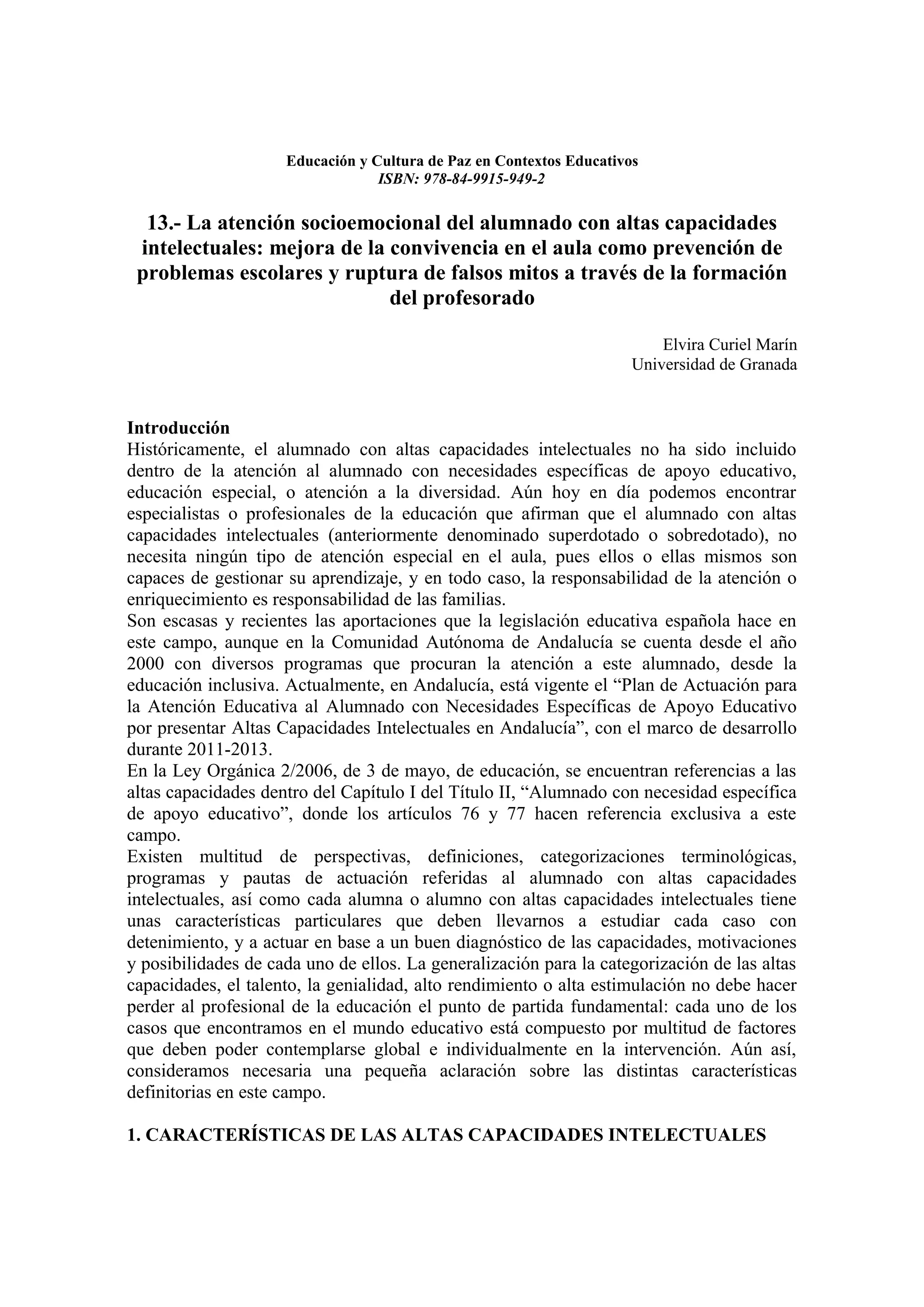 Educacion y cultura de paz en contextos educativos
