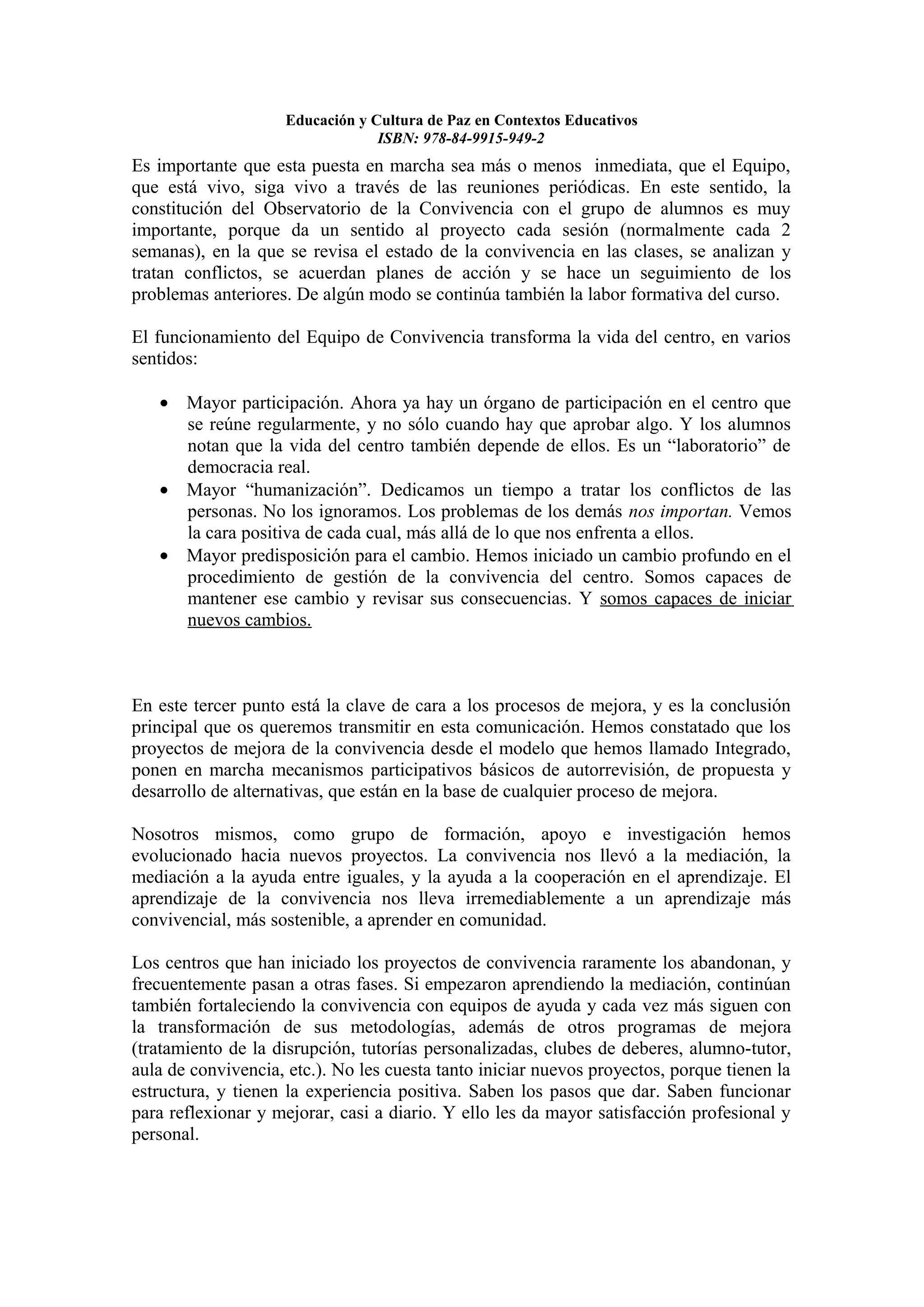 Educacion y cultura de paz en contextos educativos