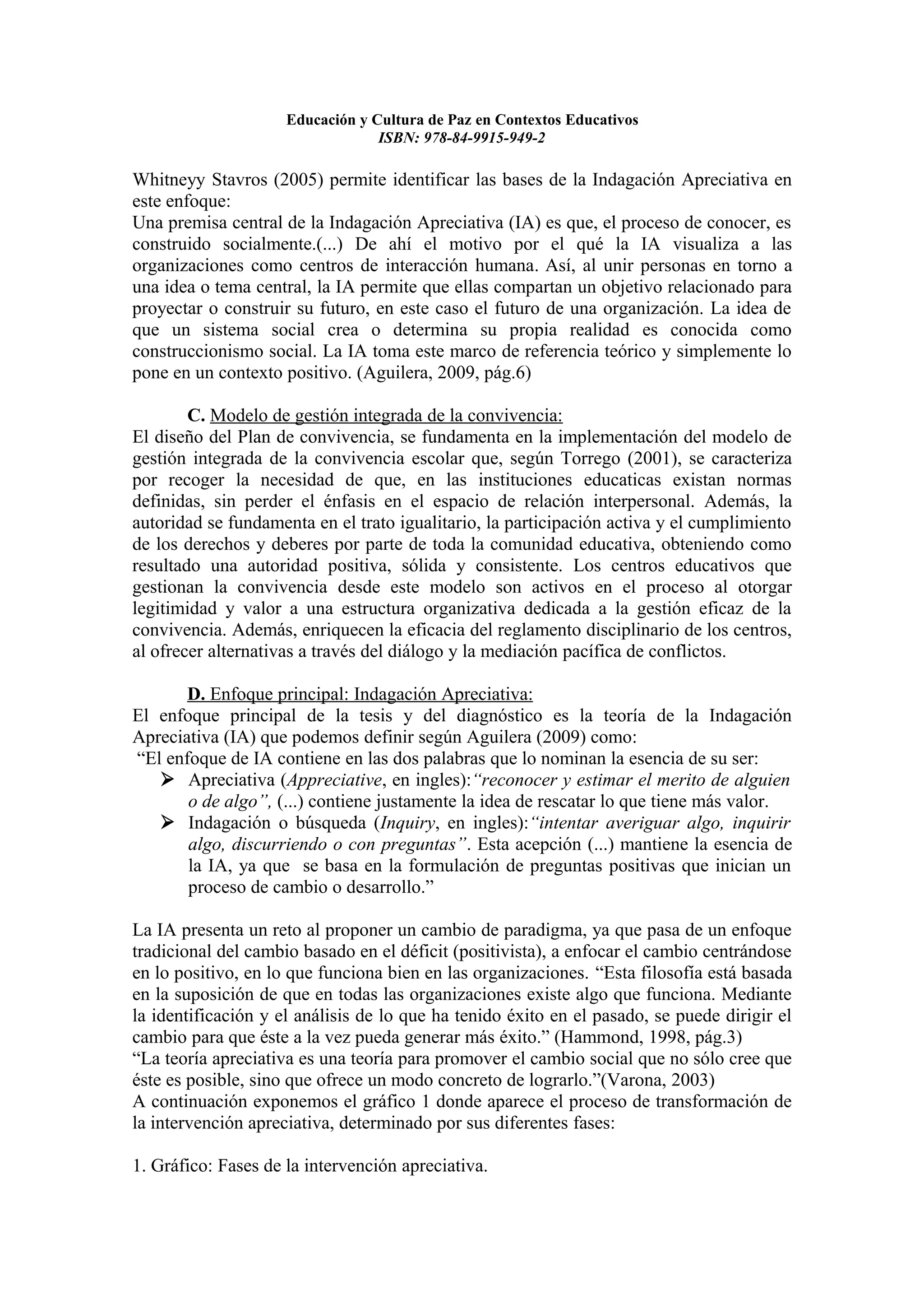 Educacion y cultura de paz en contextos educativos