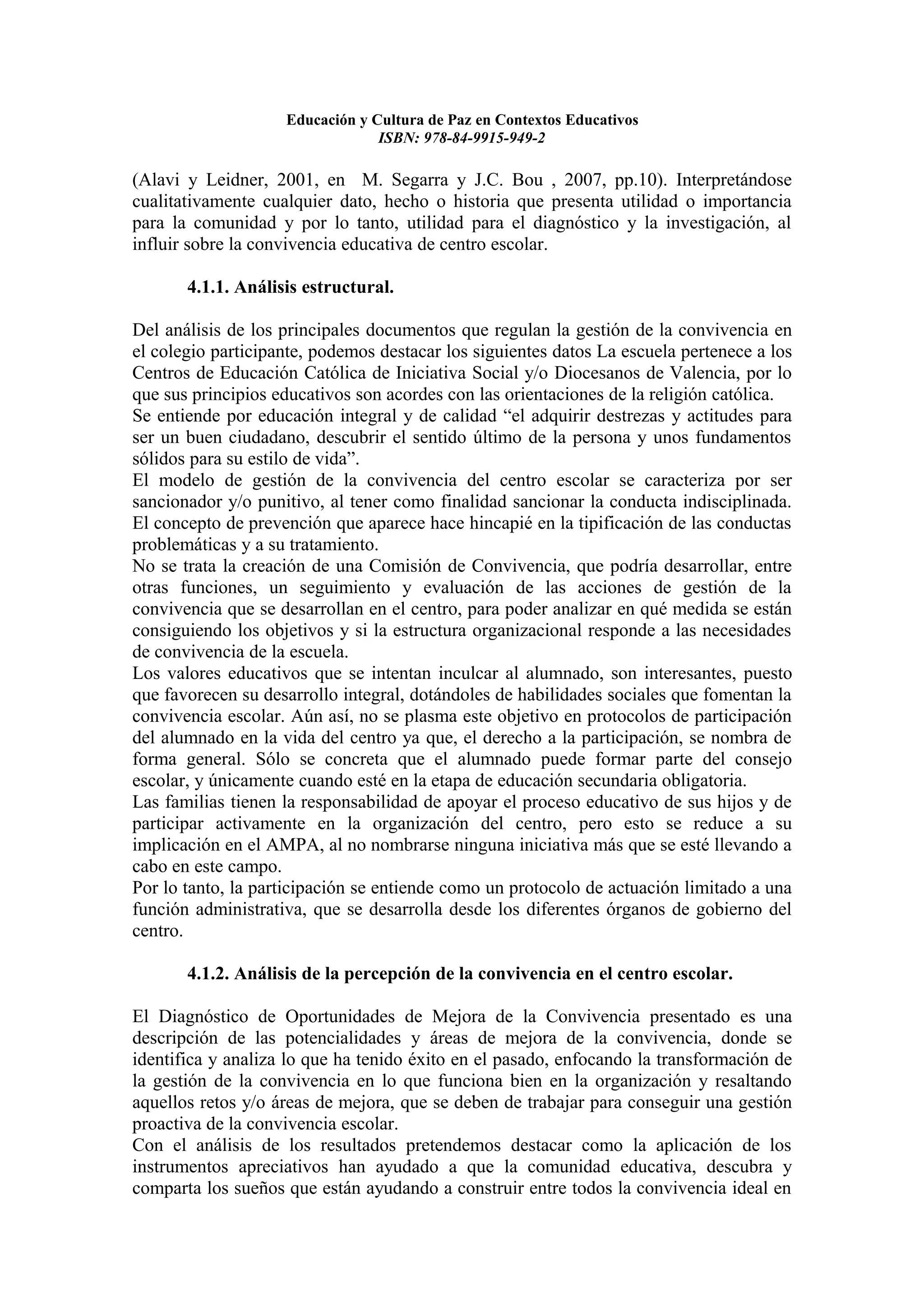 Educacion y cultura de paz en contextos educativos