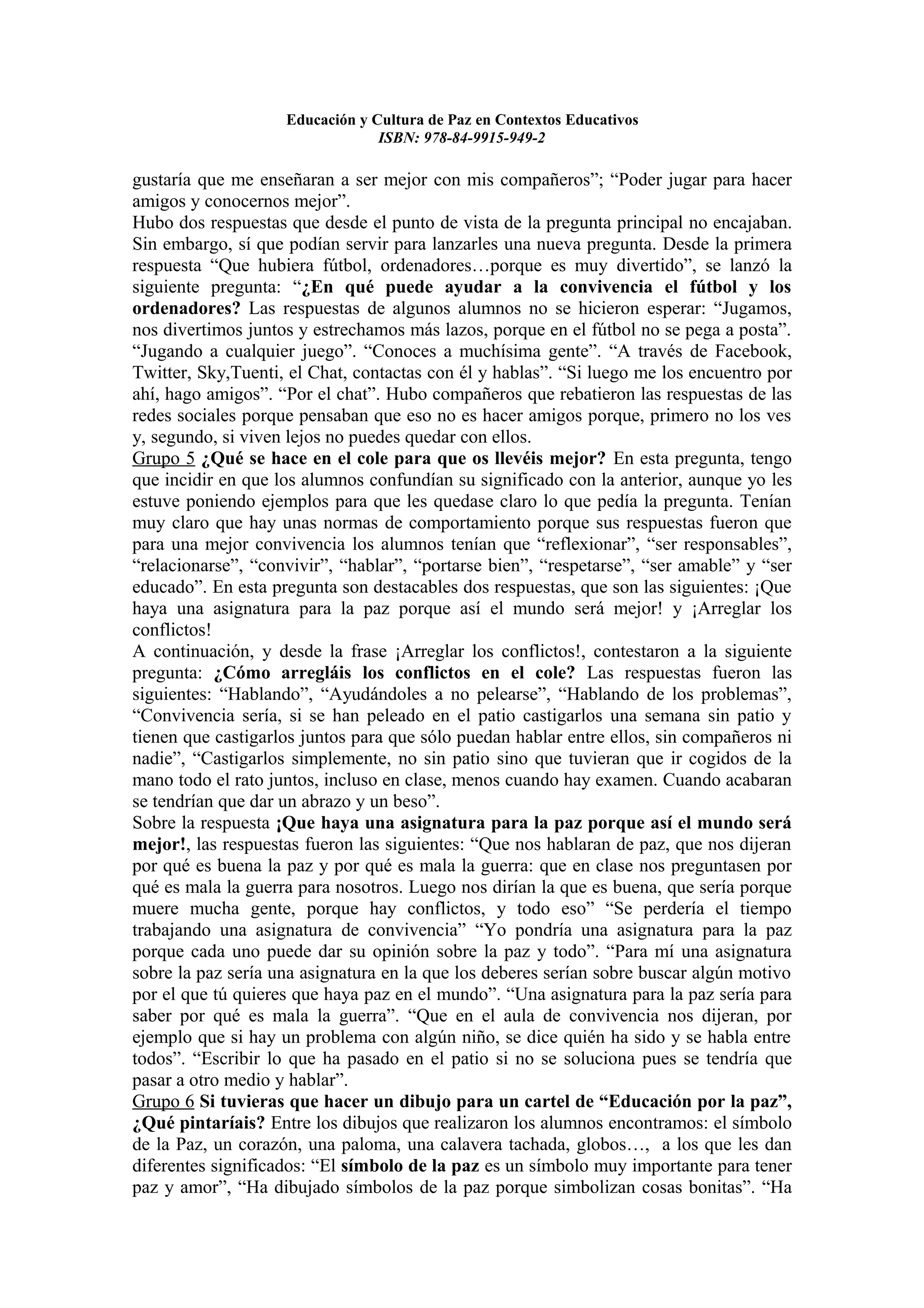 Educacion y cultura de paz en contextos educativos