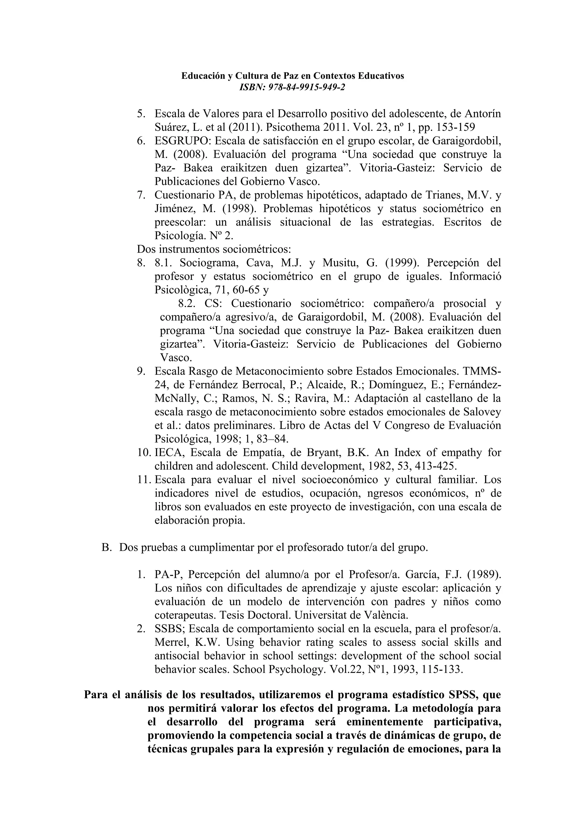 Educacion y cultura de paz en contextos educativos