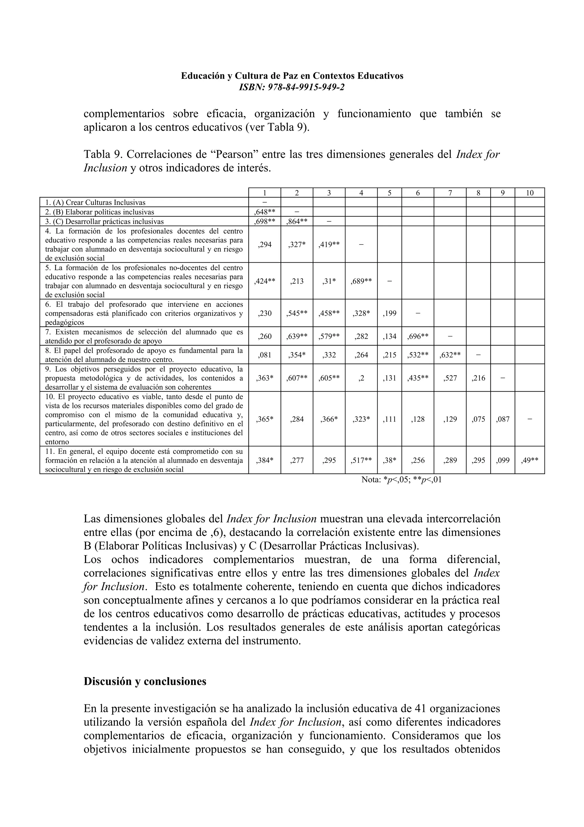Educacion y cultura de paz en contextos educativos
