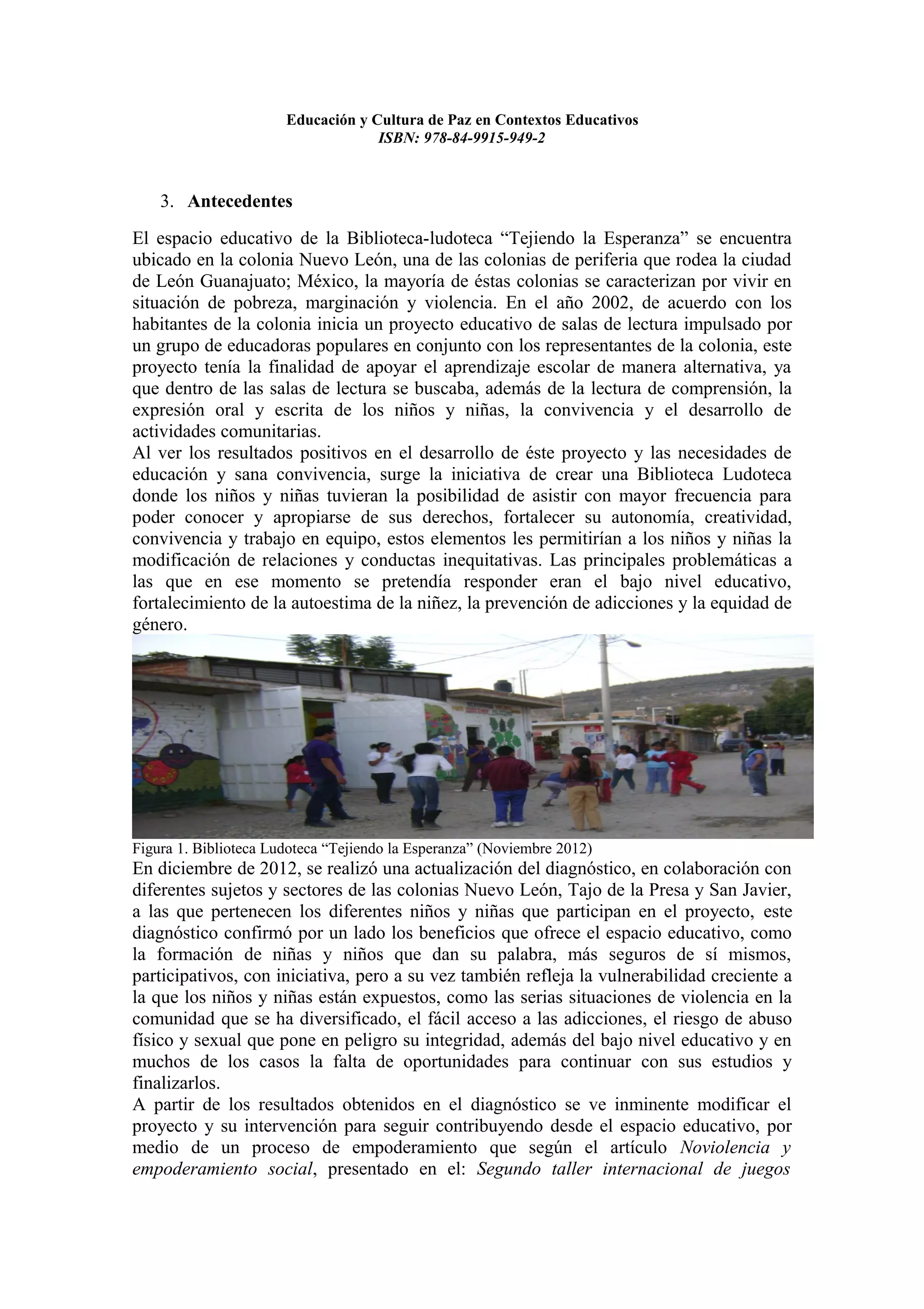 Educacion y cultura de paz en contextos educativos