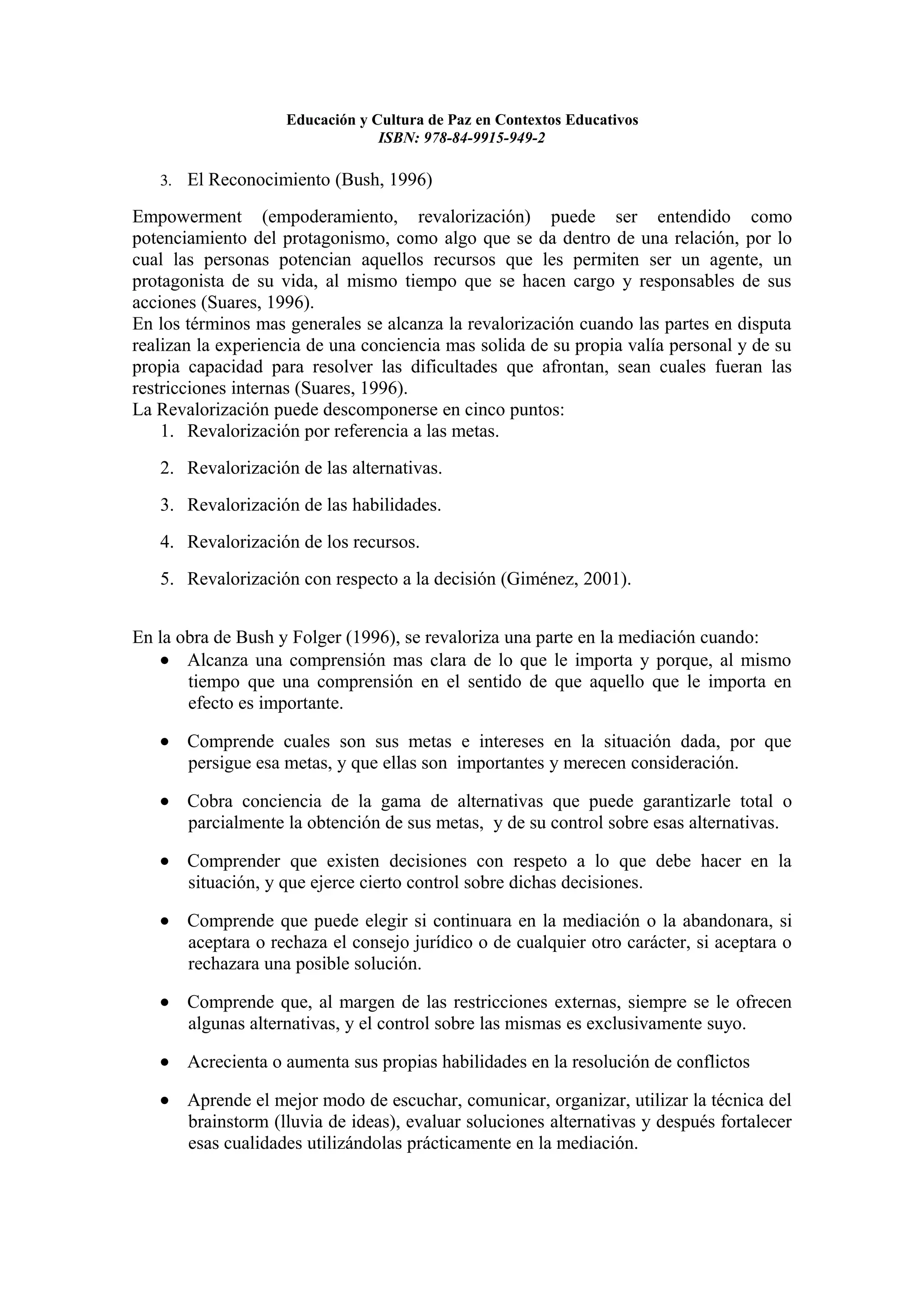 Educacion y cultura de paz en contextos educativos