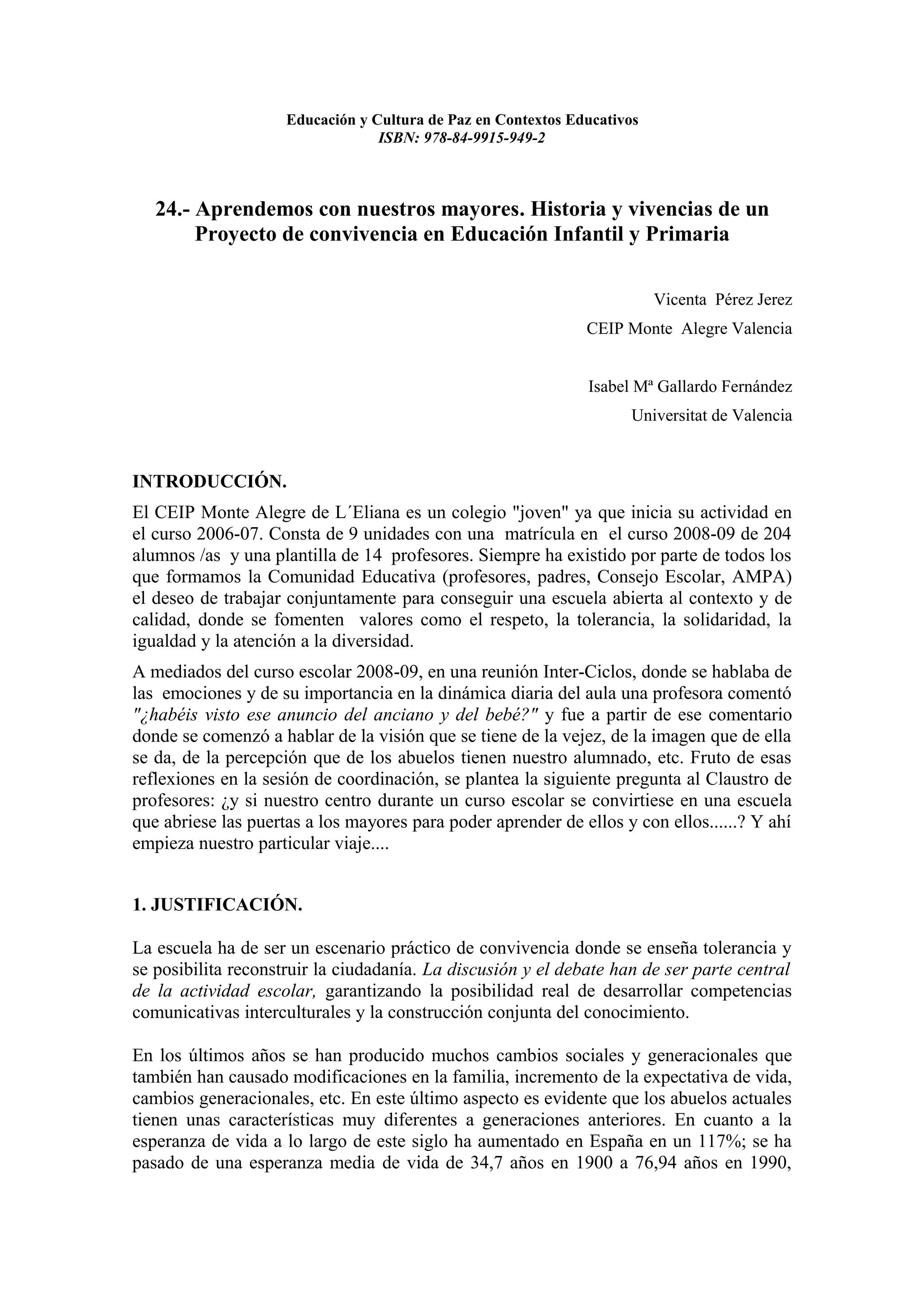 Educacion y cultura de paz en contextos educativos