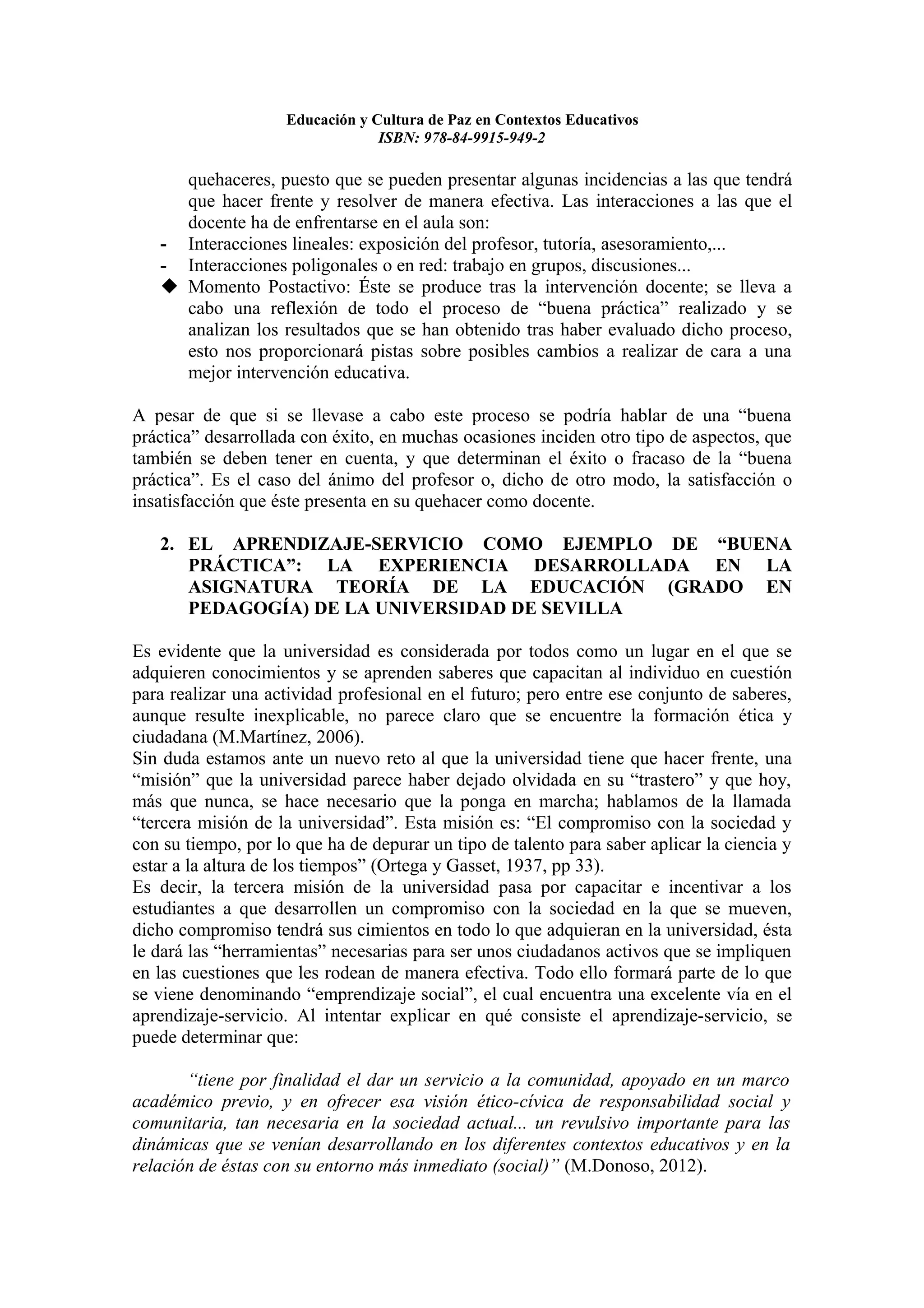 Educacion y cultura de paz en contextos educativos