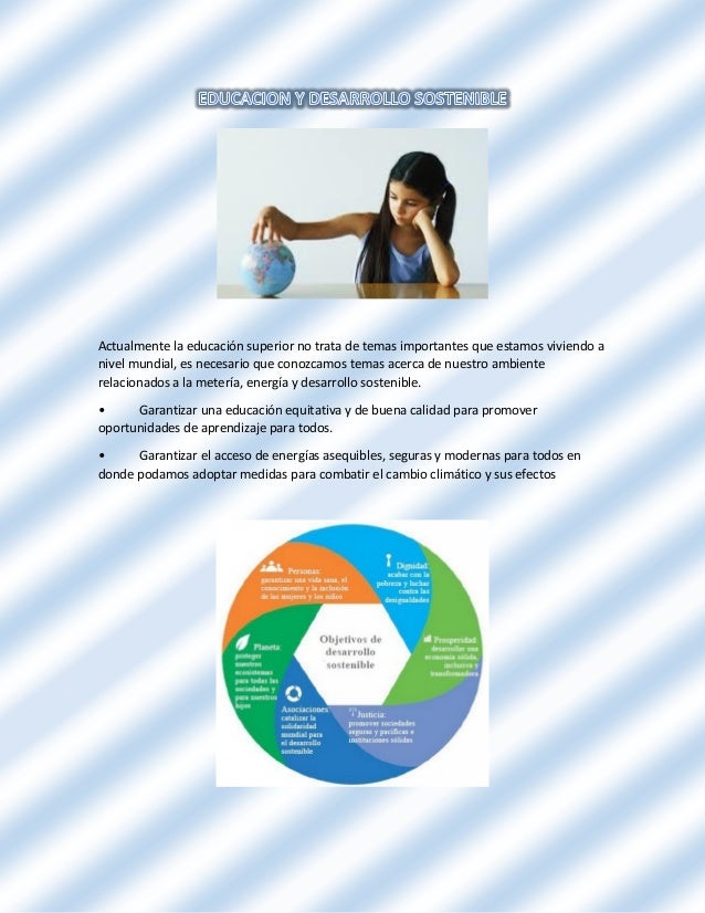 Educacion y desarrollo sostenible