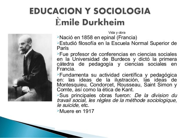 Educacion y sociologia emilio durkheim