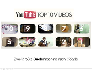 Zweitgrößte Suchmaschine nach Google

Montag, 21. November 11
 