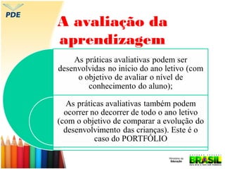 A avaliação da
aprendizagem

 