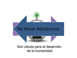 Disposición al CambioNo Hacer Resistencia
Son claves para el desarrollo
de la humanidad.
 