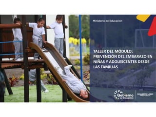 TALLER DEL MÓDULO:
PREVENCIÓN DEL EMBARAZO EN
NIÑAS Y ADOLESCENTES DESDE
LAS FAMILIAS
 