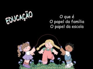 O que é O papel da família O papel da escola EDUCAÇÃO 