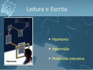 Leitura e Escrita Hipertexto Hipermídia Multimídia interativa  