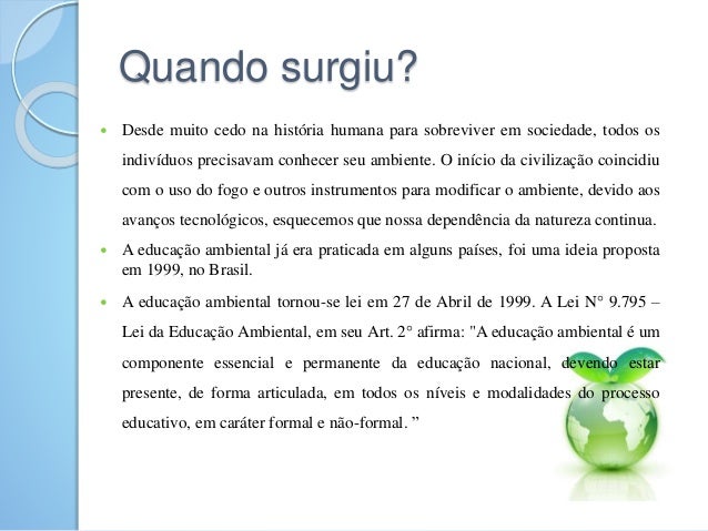 Resultado de imagem para Como e quando surgiu a educação ambiental?