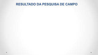 RESULTADO DA PESQUISA DE CAMPO
 
