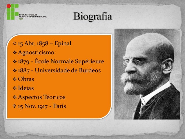 EMILE DURKHEIM EDUCAÇÃO E SOCIOLOGIA