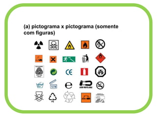 (a) pictograma x pictograma (somente
com figuras)
 