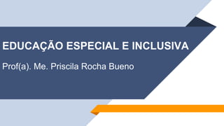 EDUCAÇÃO ESPECIAL E INCLUSIVA
Prof(a). Me. Priscila Rocha Bueno
 