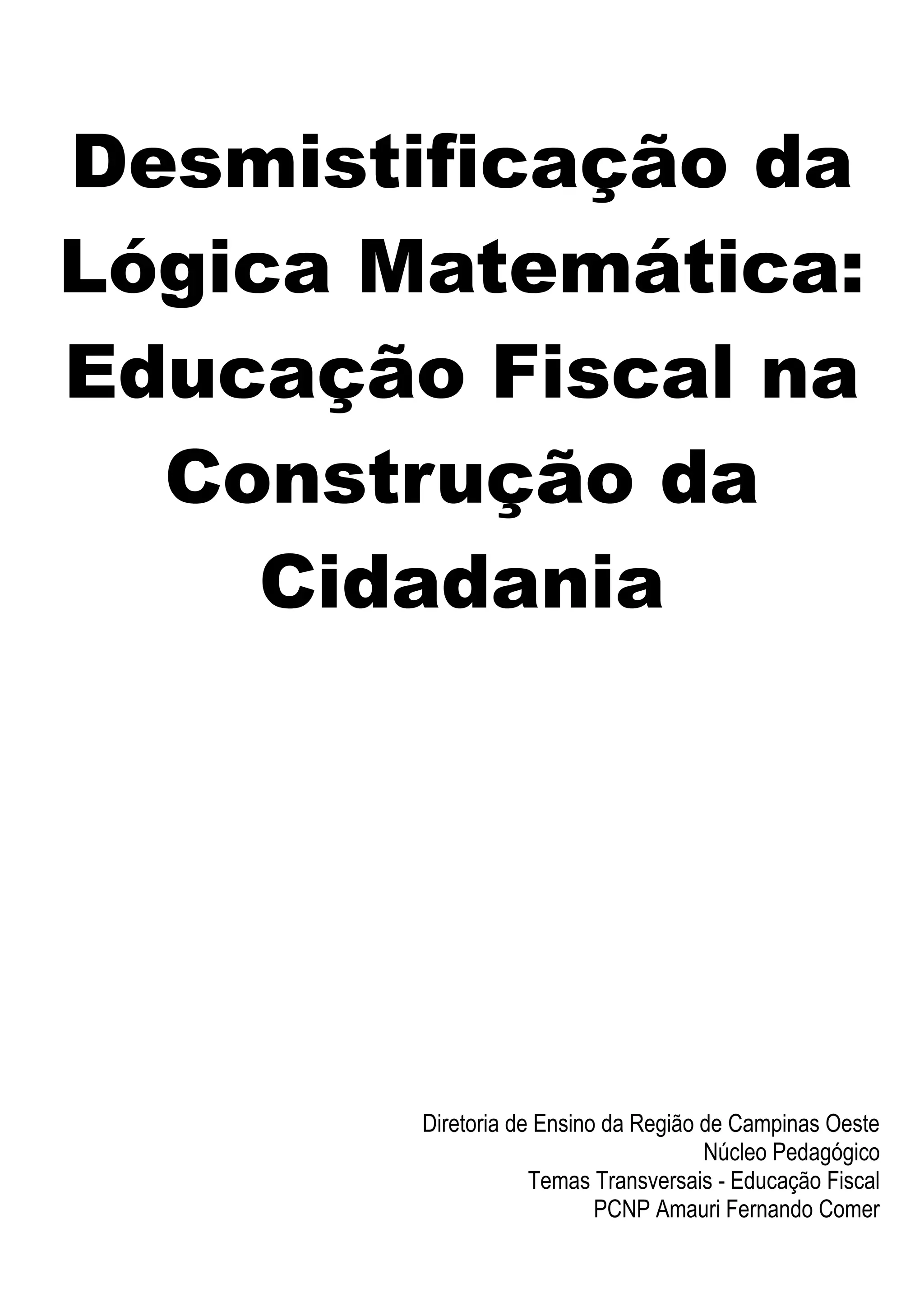 Educação fiscal sugestão de atividades PDF