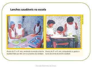 Educação Matemática do Campo
Lanches saudáveis na escola
 