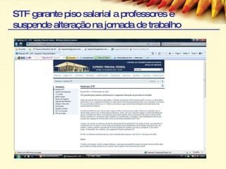 STF garante piso salarial a professores e suspende alteração na jornada de trabalho 