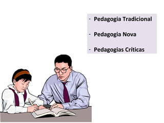 Pedagogia Tradicional Pedagogia Nova Pedagogias Críticas 