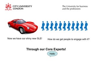 Now we have our shiny new SLE! How do we get people to engage with it? Through our Core Experts! Hello 