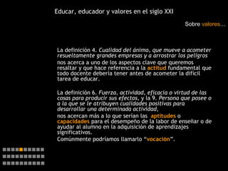 Educar Educador Valores | PPT