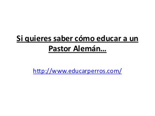 Si quieres saber cómo educar a un
         Pastor Alemán…

    http://www.educarperros.com/
 