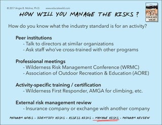 Wildland Risk Management Process Wilderness Risk Management - How to NOT Kill Your Clients | PDF