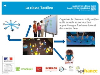 La classe Tactileo 
60 
Organiser la classe en intégrant les 
outils actuels au service des 
apprentissages fondamentaux e...